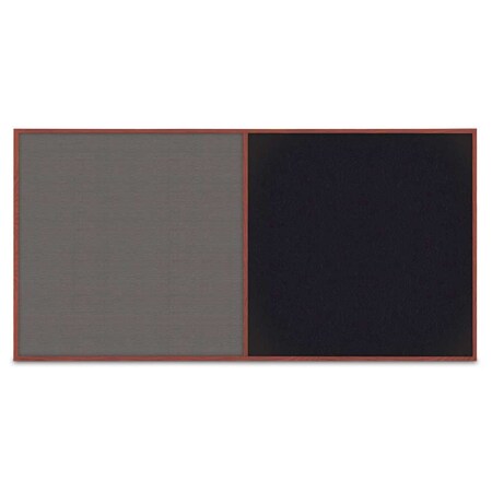United Visual Products Enclosed Corkboard, 1 Door, 72"x48", 4" Fra, UV3419-WHITE-CINNABA UV3419-WHITE-CINNABA